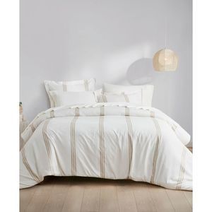 Clean Spaces 5-Pieces Twin Comforter Set,Off White/Taupe,Twin